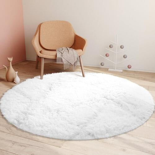 Round Plush Carpet For Living Room Anti-slip Fluffy Large Area Rug Thick Bedroom Decorative Carpets Floor Soft Rugs Lounge Rug