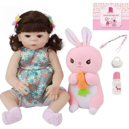 Hot Sale 48CM All Silicone Baby Doll Newborn ToyAlive Cute Fashion Princess Vinyl Reborn Dolls For Toddler Birthday Gift 18 Inch