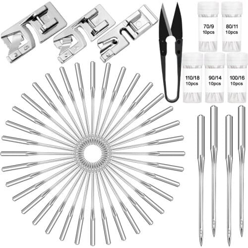 LMDZ Household Sewing Machine Set Needle Sharp And Zipper Presser Foot Universal Regular Point For Singer Brother Sewing Machi