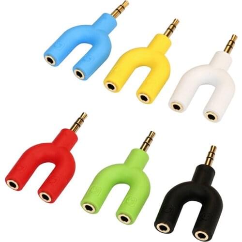 New 3.5mm Double Jack Adapter to Headphone for MP3 Player Earphone Splitter Adapter