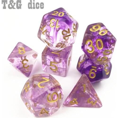 Brand New Dice Polyhedral Nebula Blue w White Set of 7 for DnD Game plus POUCH BAG d4 d6 d8 d10 d12 d20 dice set Gift Toy