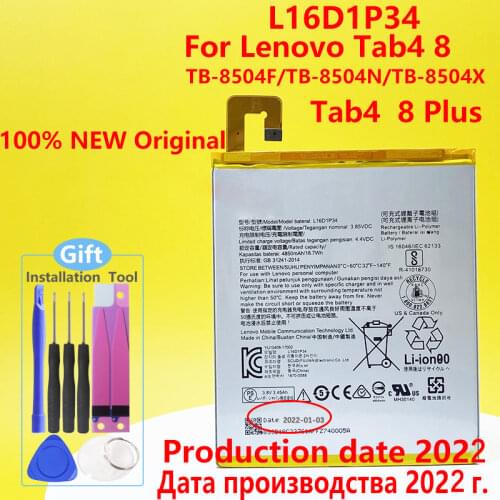 Original LENOVO TAB4 8 TB-8504N TAB4 8 plus 4850mAh L16D1P34 Tablet Battery