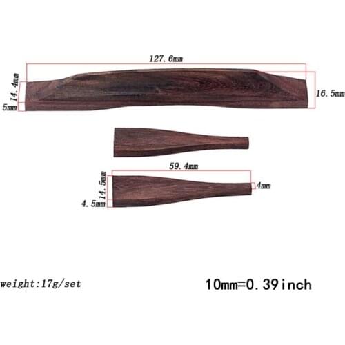 Rosewood Bridge Set for Jazz Guitar Musical Instrument Replacement Parts N58B