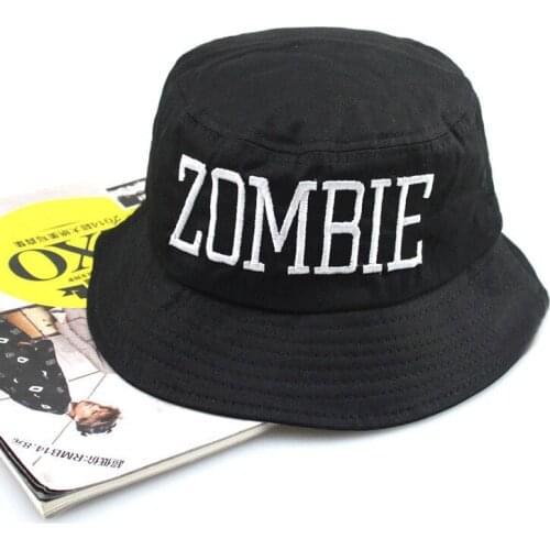Fashion cotten bucket hat Zombie Letter Unisex Sunscreen caps sun hats fisherman cap boonie gorras casquette bone touca pesca