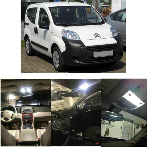 4x LED interior lighting complete set For Citroen Nemo reading light rear lights error free