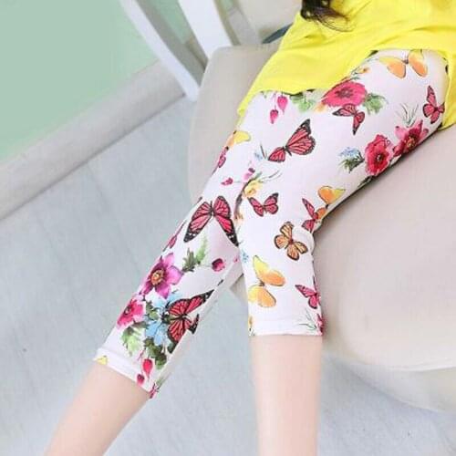 Hot Girl Pants New Printing Flower Big Children Girls Leggings Classic Leggings Baby Girls Leggings Kids Leggings 4-12Y