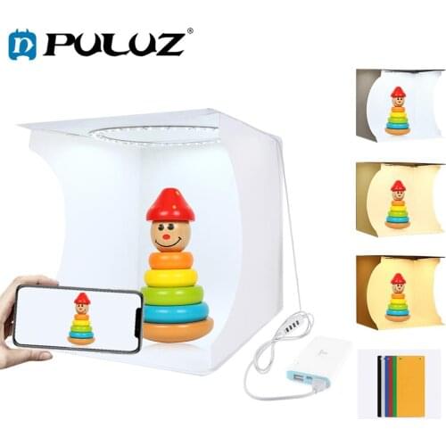 Portable Mini Ring Lightbox Folding Photo Studio Box Photography Softbox light box Studio Shooting Tent Box Kit with 6 Backdrops