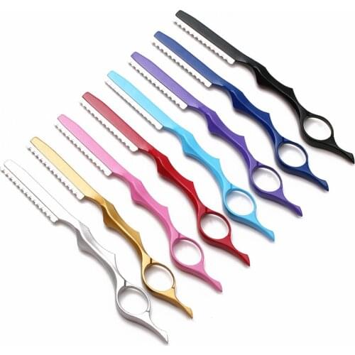 Professional 2 in 1 cut hair cutting scissors razor blade barber thinning shears haircut scissor blades hairdressing scissors