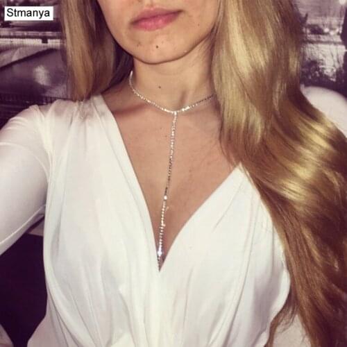 Sexy Body jewelry women Harness Necklace bra chain Sparkle Sexy Chain necklace Nightclub Crystal Body Jewelry Accessories D1110