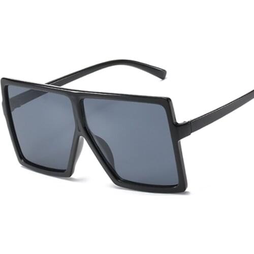 Oversized Shades Women Sunglasses Black Fashion Square Glasses Big Frame Sunglasses Vintage Retro Glasses Unisex Oculos Feminino