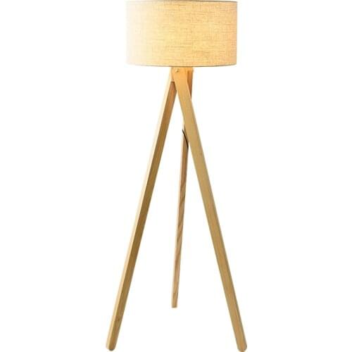 Nordic vertical floor lamp creative designer log living room stand lamp simple style study lamp standing wood floor lamp 110-240