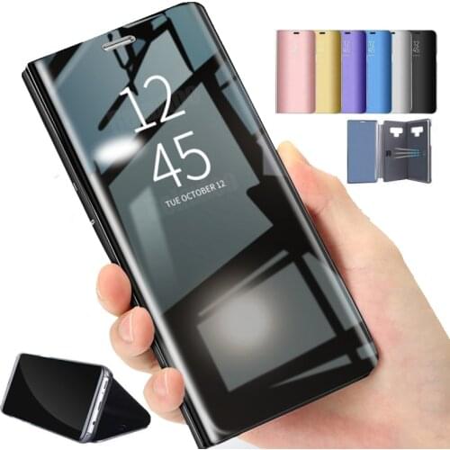 Mirror Flip Case For samsung galaxy A10 A20 A20E A30 A40 A50 A70 note 10 pro s10 5G s 8 9 s9 s8 plus s10E s6 s7 Edge stand Cover