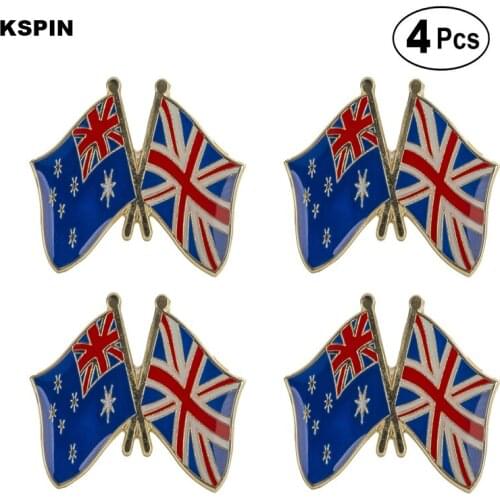 Australia UK Friendship Flag Pin Lapel Pin Badge Brooch Icons 4pcs