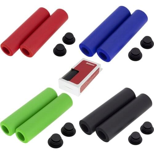 1Pair Silicone Cycling Bicycle Grips Outdoor MTB Mountain Bike Handlebar Grips Cover Anti-slip Strong Support Grips Bike Part