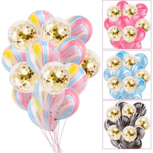 15pcs Latex Wedding Confetti Balloon Agate Balloon Birthday Balloons Bouquet Party Decoration Backdrop Helium Balloons