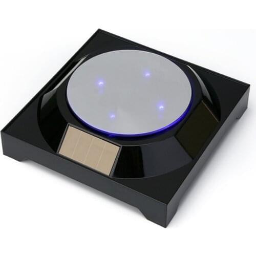 18cm Mirror Solar powered display stand Turntable frame shows the turntable jewelry jade phone watch glasses accessories