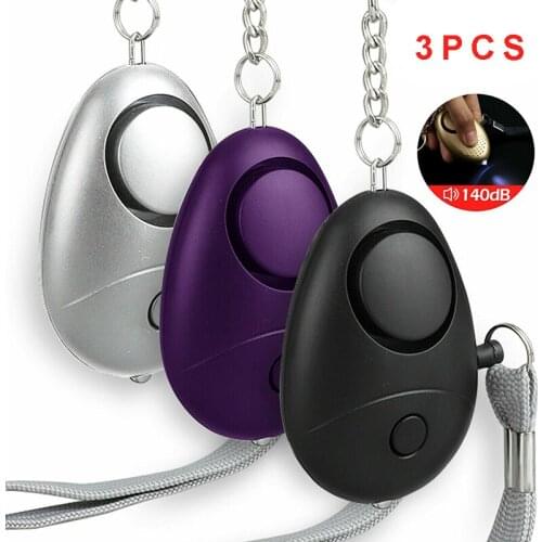 3pcs Portable 140dB Emergency Personal Alarm Keychain Self-defense Security Protection Tool For Women Children Elderly Girls