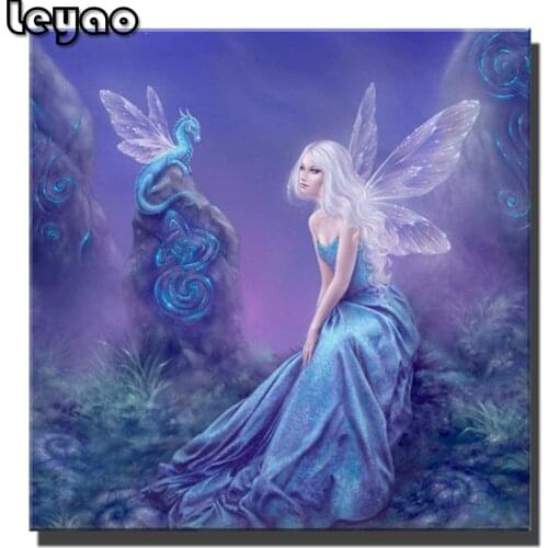 5D Diamond Paint by Number Full Drill DIY Round Crystal Fairies Girl Diamond Embroidery Kits Cross Stitch Rhinestone Painting