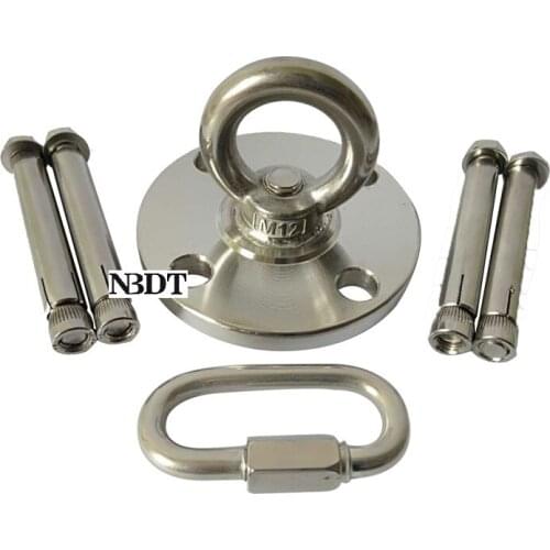 800KG Solid SUS304 M12 Suspension Hook Wall Ceiling Mount Bracket Snap Clasp Gym Trainer Yoga Swing Boxing Bag Hanging Bed Chair