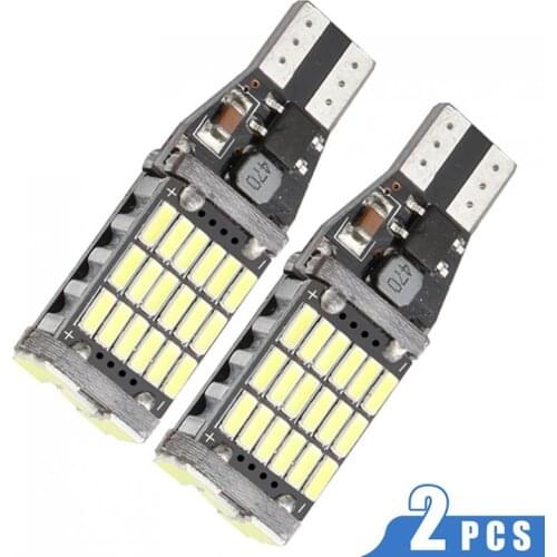 2pcs 12V Super White Universal T15 45 SMD 2835 LED Car Bulbs Auto Brake lamp Turn signal Light Bulb