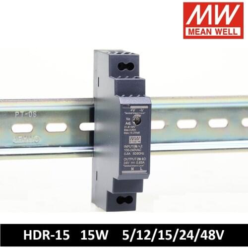 Original Mean Well HDR-30-24 85-264VAC TO DC 24V Power Supply 1.5A 36W meanwell Ultra Slim DIN Rail Power Supply HDR-30