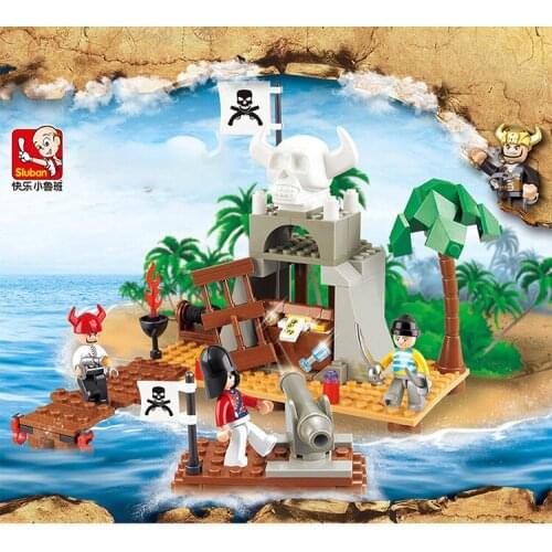 SLuban Pirate Ship Series Skeleton House Modle Building Block Minifigures Toys Kids Children Toys Boys Birthday Christmas Gfits