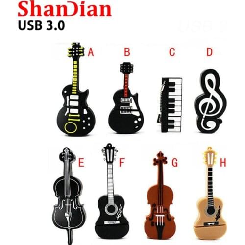 SHANDIAN brand new Promotions 3.0 cartoon Torch guitar flash memory model usb 3.0 8G 16G 32G 64G drive Creative U disk memor gi