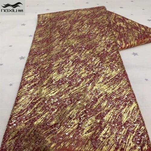 Madison African Sequins Lace Fabric Embroidered Nigerian Wedding Lace Fabrics 2021 High Quality Lace French Tulle Lace Fabric