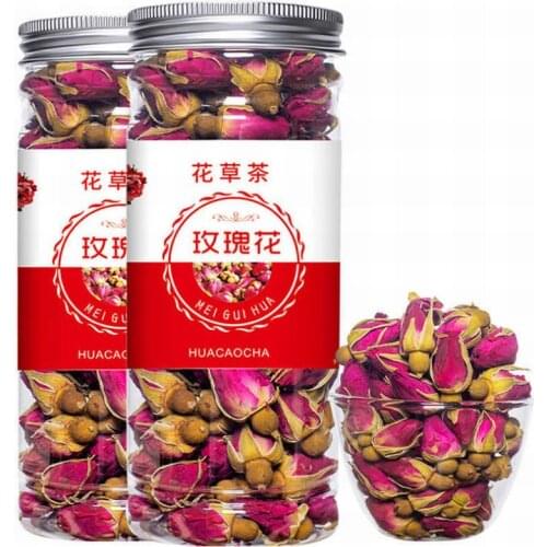 Buy 1 get 1 free Natural Dried Pink Rose Buds Flower Tea Promote Blood Circulation Green Food For Beauty Lose Weight Health Care