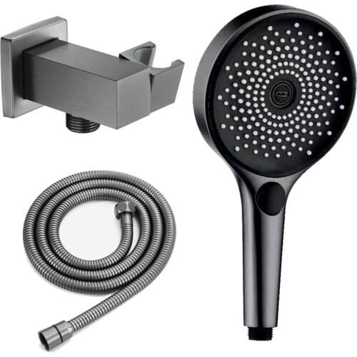Bathroom ABS Shower Head With Brass Water Inlet Base And 1.5M Stainless Steel Hose Household Handheld Shower Set