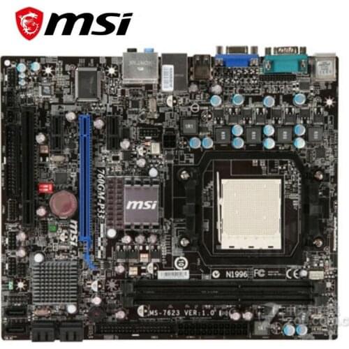 For MSI 760GM-P33 Computer USB2.0 SATA II Motherboard AM3 DDR3 For AMD 760G 760 Desktop Mainboard Used
