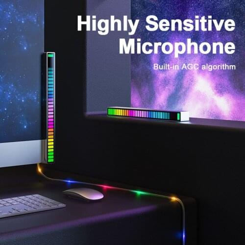 Voice-activated Rhythm Light Stick 32-Bit RGB Audio Spectrum Bar Pickup Ambient DJ LED Display Rhythm Pulse Colorful Signal