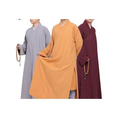 Unisex full cotton Buddhist abbot monks suits buddha shaolin monk kung fu uniforms gown zen lay meditation robe red/black/blue