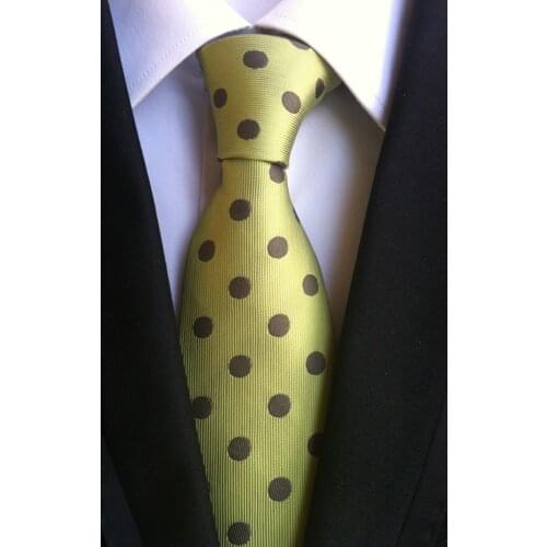 New Design Fashion Men Polka Dots Ties Classic Light Gree Spots Necktie