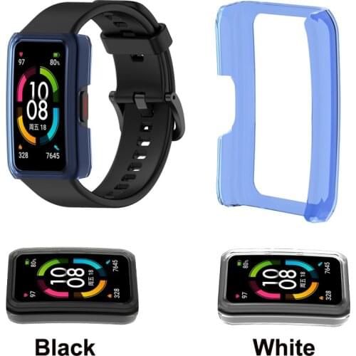 New PC Shell Screen Protector Slim Protective Edge Frame Case Cover For Huawei Honor Band 6 Smart Watch Transparent Accessories