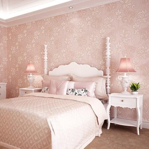 Wallpaper Self-adhesive Pastoral Thicken 3D Flower Butterfly Pink Three-dimensional European-style Bedroom Living Room Sticker