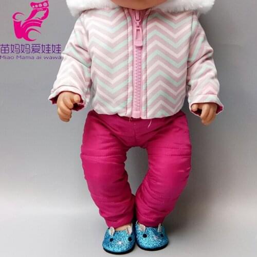 Baby new born Doll Clothes Zipper hooded ski jacket 18 Inch girl Doll Coat stocks tights Baby Girl Gift