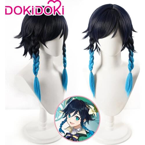 DokiDoki Game Genshin Impact Cosplay Halloween Cosplay Venti Wig Genshin Impact Venti Wig Cosplay Hair
