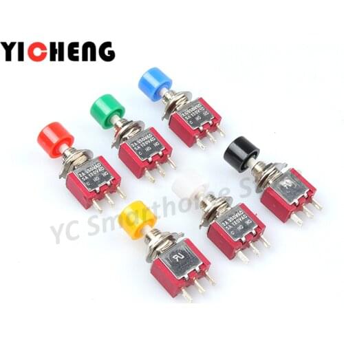 12Pcs 6MM switch DS-612/MTS-102M/PS102 with cap 3 foot reset button 1 normally open 1 normally closed