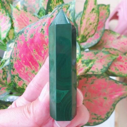 1pc Natural Crystals Quartz Malachite Tower Point Energy Reiki Stones Room Home Office Aquarium Decoration Accessories Gemstone