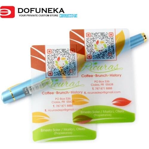 High quality frosted face translucent see through pvc business cards