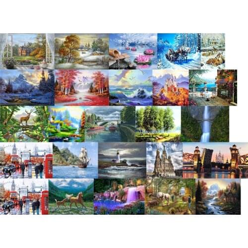 R9330 Landscape City Street View cross stitch kit people 18ct 14ct canvas stitches embroidery DIY handmade needlework