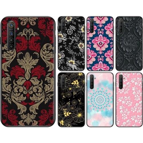 Flower Pattern Silicone Cover For OPPO Reno 4 3 Pro 10X Zoom 2 Z F Realme ACE C2 X2 Pro 5G Phone Case