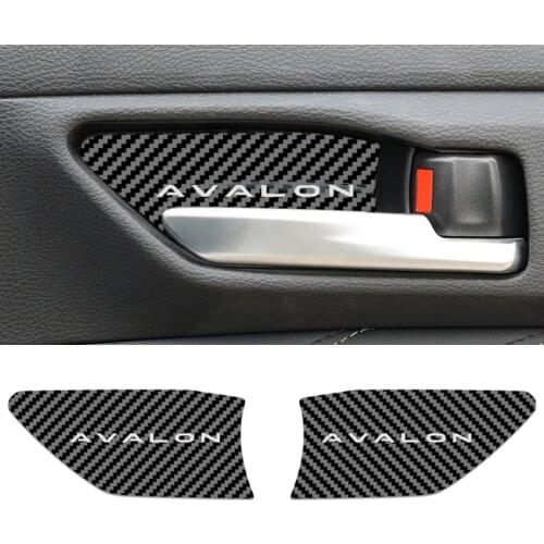 Carbon Fiber Car Interior Door Handle Ornament for Toyota Avalon Stainless Steel Accessories Car Styling 4pcs