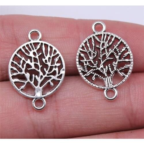 WYSIWYG 20pcs 23x16mm Antique Bronze Color Tree Of Life Connector Charms For Jewelry Making DIY Jewelry Findings