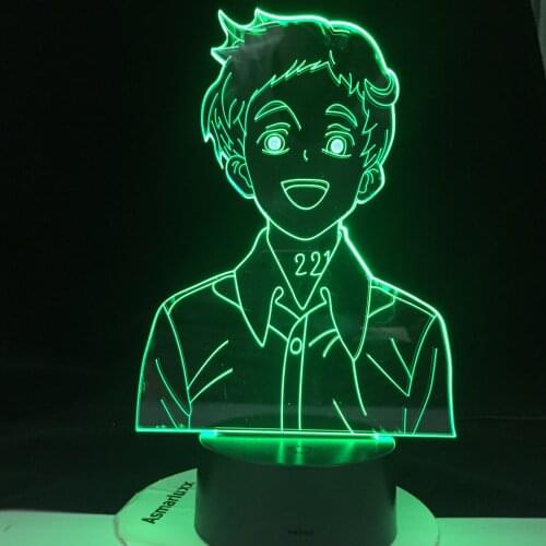 Japanese Manga The Promised Neverland Emma Figure Led Night Light for Home Room Decor Kids Child Nightlight Bedside Desk Lamp