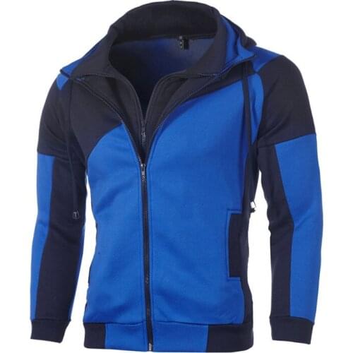 Womens 2020 Slim Fit Personalized Hooded Stitching Hot Sale Casual Long Sleeve Hoodies For Men