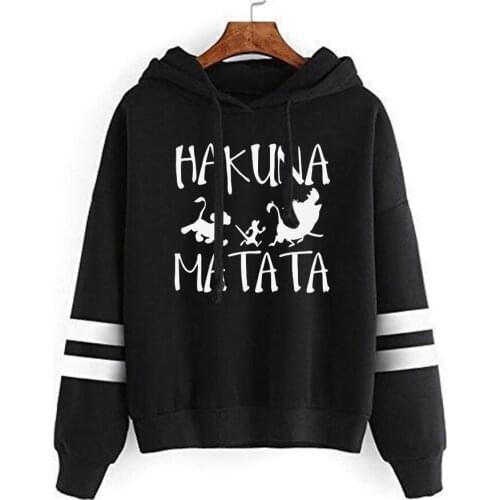 Funny Cartoon The Lion King Sweatshirts Women Hakuna Matata Hoodies Pullover Unisex Hip hop Hoodie Casual Brand Kids Coat Tops