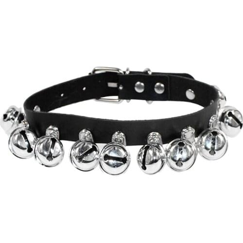 Egirl Bell Pendants Leather Chokers Necklace for Women Punk Harajuku Sexy Night Club Collar Choker Party Jewelry Accessories