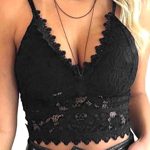 Women Deep V Neck Corset Crop Top Floral Lace Summer Beach Bustier Casual Tank Hollow Out Camisole Backless Vest Underwear S-XXL